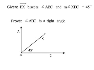 Given: Prove: AX45˚BC