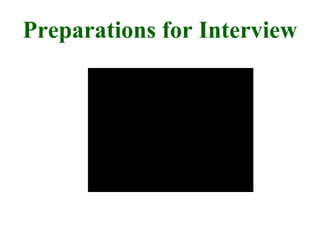 Preparations for Interview 