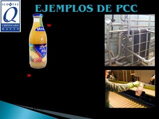 Pasterización de zumos de frutas, cítricos y tomates Limpieza y desinfección Limpieza: eliminar suciedad. Desinfección: disminución de la contaminación microbiana hasta un nivel no peligroso. 125 a 130 ºC durante 3 seg. Elaborado por: Cristina Camargo, Milena Beltrán, John Muñoz.  Universidad del Valle 