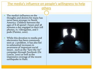 Media Pressures affecting people’s motivations to help