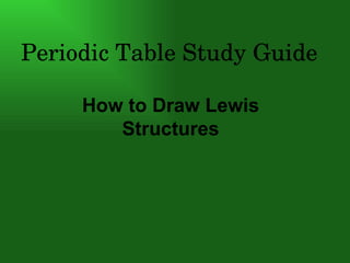 Periodic Table Study Guide How to Draw Lewis Structures 