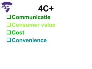 4C+ Communicatie  Consumer value  Cost  Convenience  