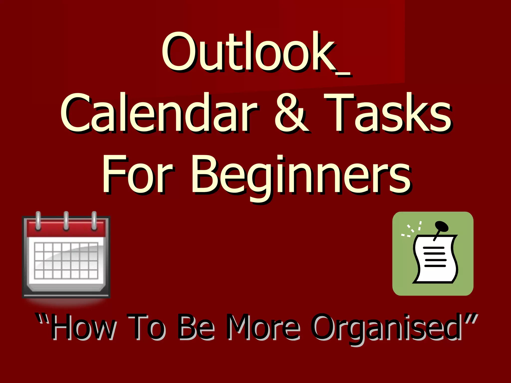 Outlook Calendars for Beginners PPT