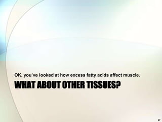 OK, you’ve looked at how excess fatty acids affect muscle.

WHAT ABOUT OTHER TISSUES?


                                                             67
 