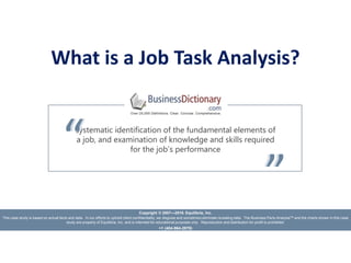 Performing a Job Task Analysis in a Small Business - a Case Study | PPTX