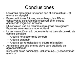 Julian R - Conservacion de la biodiversidad bajo condiciones de cambio climatico