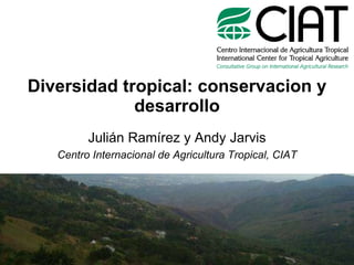 Diversidad tropical: conservacion y desarrollo Julián Ramírez y Andy Jarvis Centro Internacional de Agricultura Tropical, CIAT 