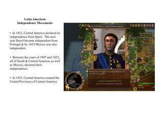  In 1811, Paraguay & Venezuela declared their independence from Spain. In 1814, Uruguay followed suit. Chile attempted & failed to achieve independence & was reestablished as a royal colony.