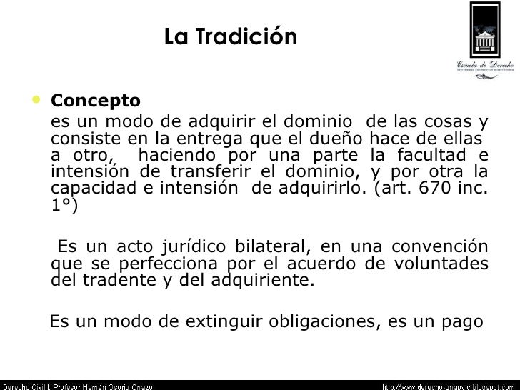 La Tradicion 05 - Derecho Civil I