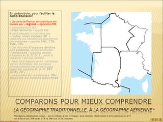 <ul><li>En préambule, pour  faciliter la compréhension: </li></ul><ul><li>La carte de France aéronautique est divisée par ...
