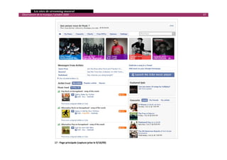   Les sites de streaming musical 
  Observatoire de la musique / octobre 2009                                             37 




                                                                                               
                               17 ‐ Page principale (capture prise le 9/10/09) 
 
 