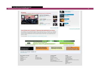  Les sites de streaming musical 
  Observatoire de la musique / octobre 2009              74 




                                                                

 
 