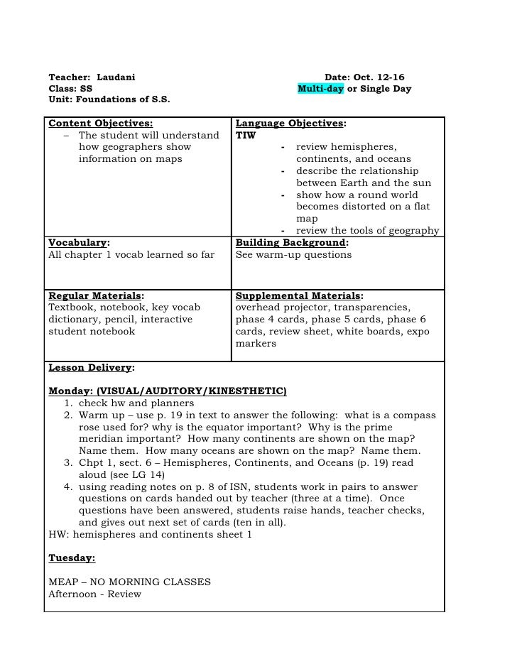 10 12 10 16 Lesson Plans