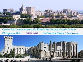 Centre   historique autour du Palais des Papes, depuis la tour Philippe le Bel  Avignon  Palais des Papes ( ci-dessous )  