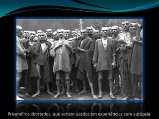 Prisoneiros libertados, que seriam usados em experiências com autópsia.