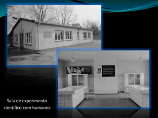 Sala de experimento científico com humanos