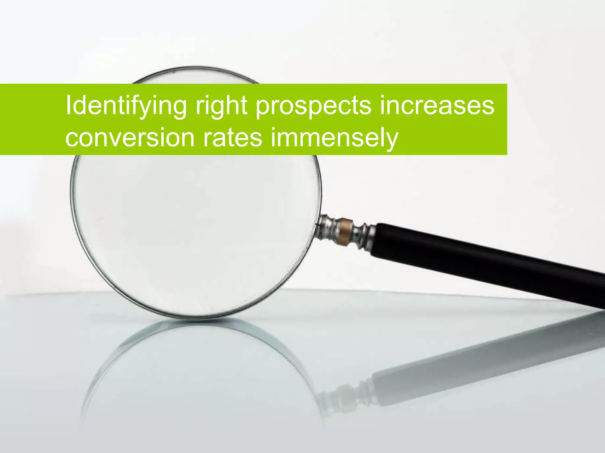 Identifying right prospects increases conversion rates immensely