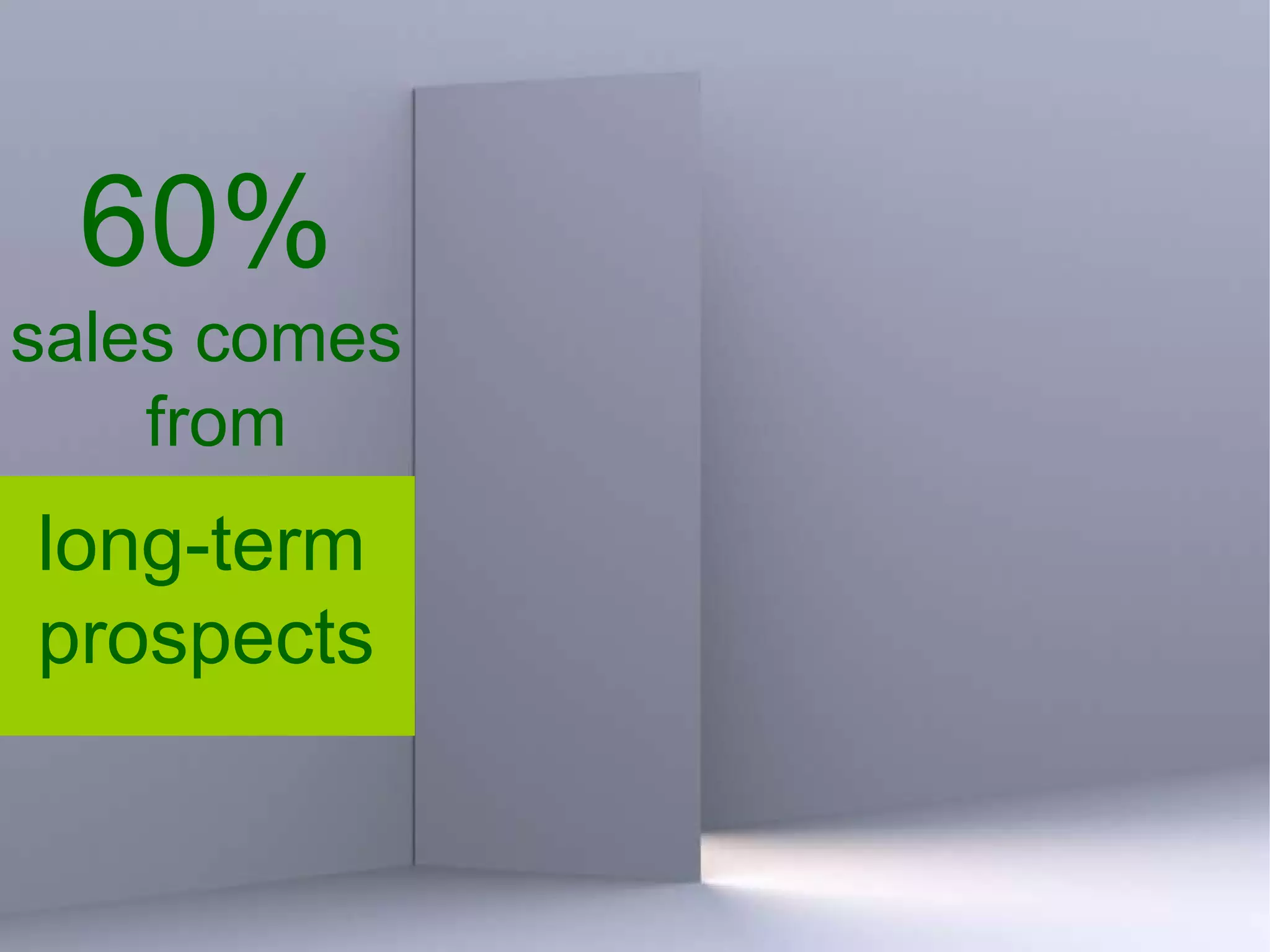 60% sales comes from long-term prospects
