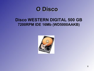 O Disco Disco WESTERN DIGITAL 500 GB  7200RPM IDE 16Mb (WD5000AAKB) 