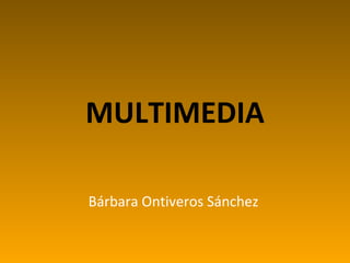 MULTIMEDIA Bárbara Ontiveros Sánchez 