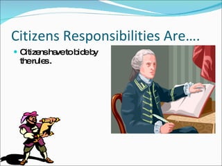 Citizens Responsibilities Are…. Citizens have to bide by  the rules . 