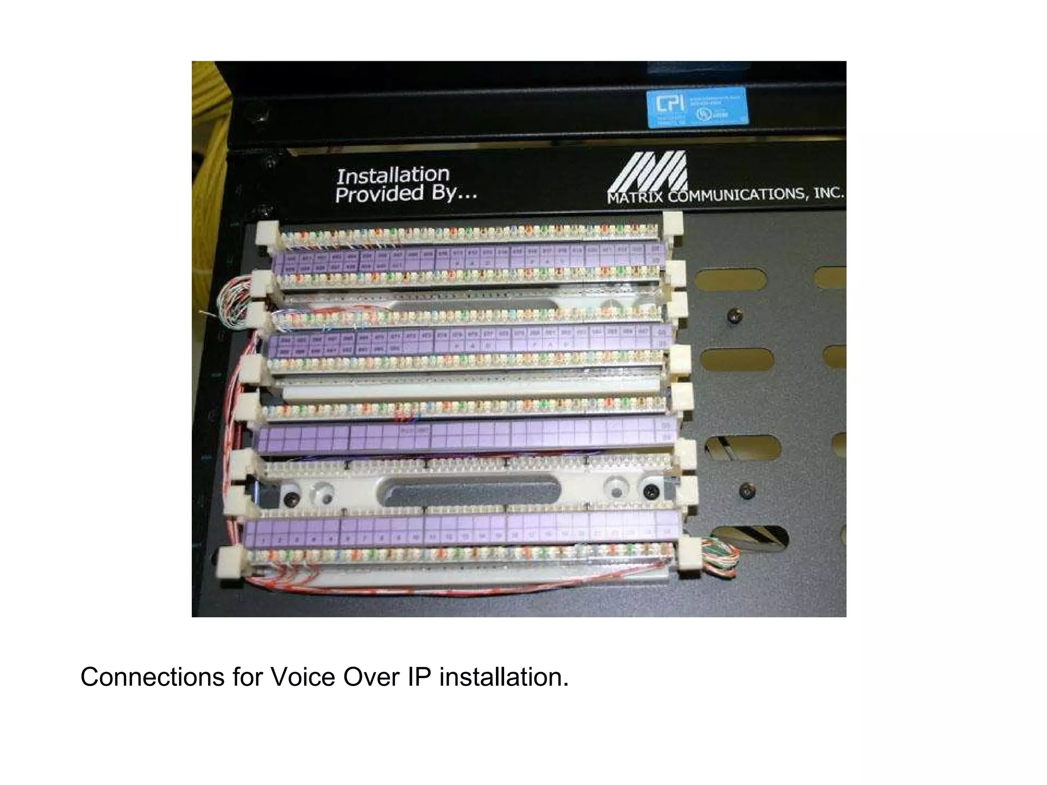 Connections for Voice Over IP installation. 