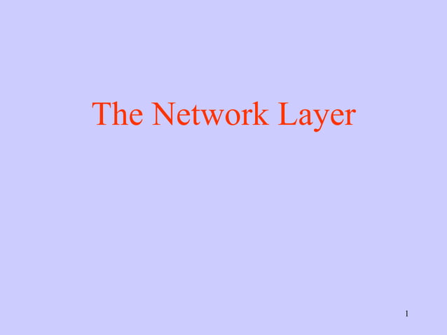 Network Layer,Computer Networks | PPT