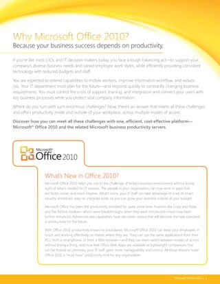 Office 2010 Suite And Version Comparison Guide | PDF