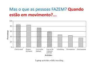 Mas o que as pessoas FAZEM? Quando
estão em movimento?...
 