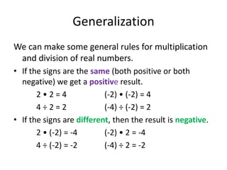 Operations on Real Numbers | PPTX
