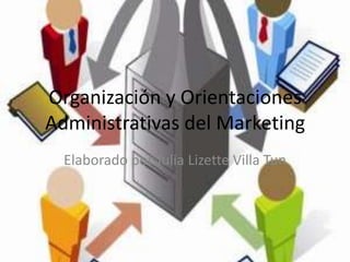 Organización y Orientaciones Administrativas del Marketing Elaborado por Julia Lizette Villa Tun 