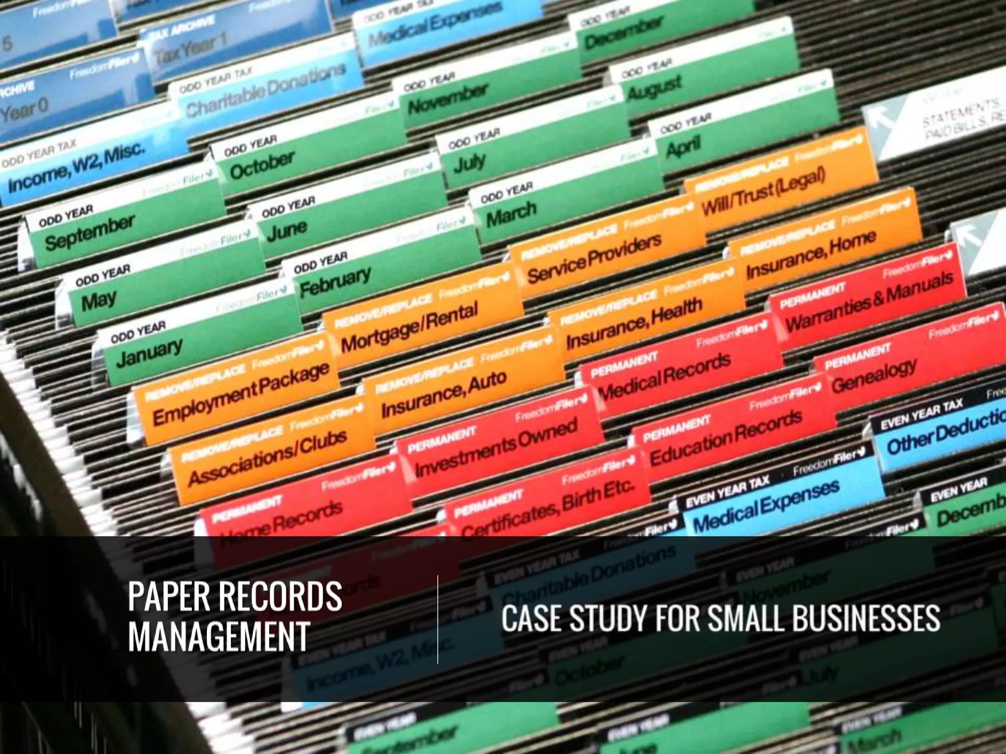 Paper Records Management Case Study Small Business PPT