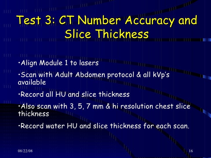 Qaulity Control of CT