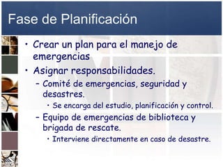 Plan de manejo de emergencias en unidades de información ante ...