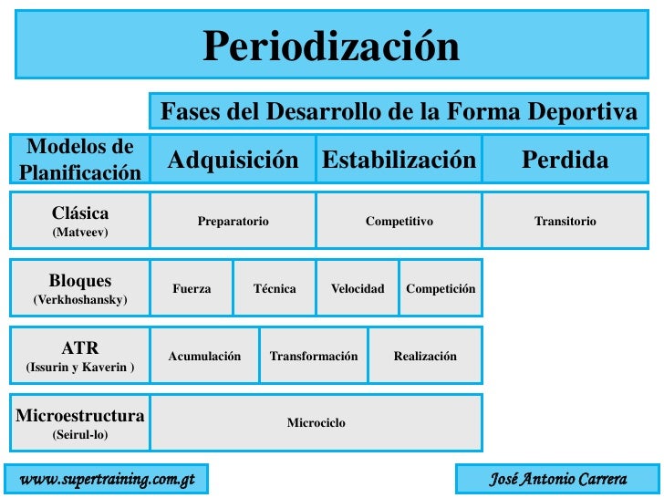 Tipos De Periodizacion Del Entrenamiento Deportivo