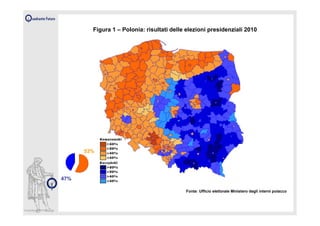 Figura 1 – Polonia: risultati delle elezioni presidenziali 2010




      53%




47%

                                           Fonte: Ufficio elettorale Ministero degli interni polacco
 