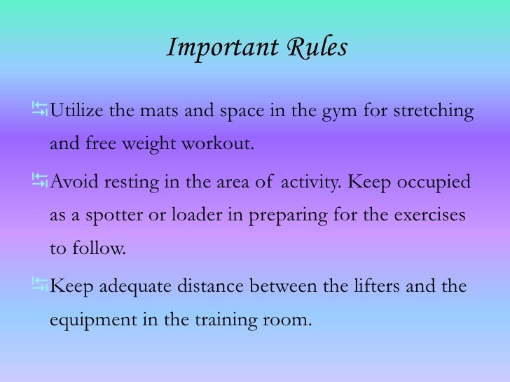 Weight Training Safety Rules