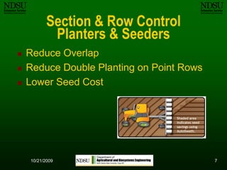 710/12/2009Section & Row Control Planters & SeedersReduce OverlapReduce Double Planting on Point RowsLower Seed Cost