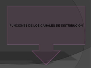 FUNCIONES DE LOS CANALES DE DISTRIBUCION