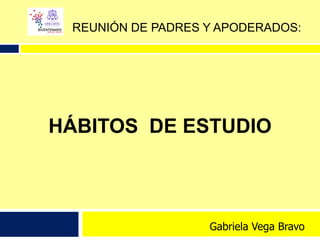 Reunión de Padres y Apoderados:HÁBITOS DE ESTUDIOGabriela Vega Bravo