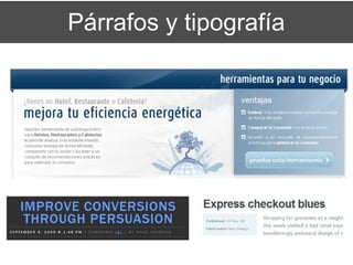 Párrafos y tipografía
 