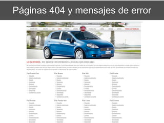 Páginas 404 y mensajes de error
 