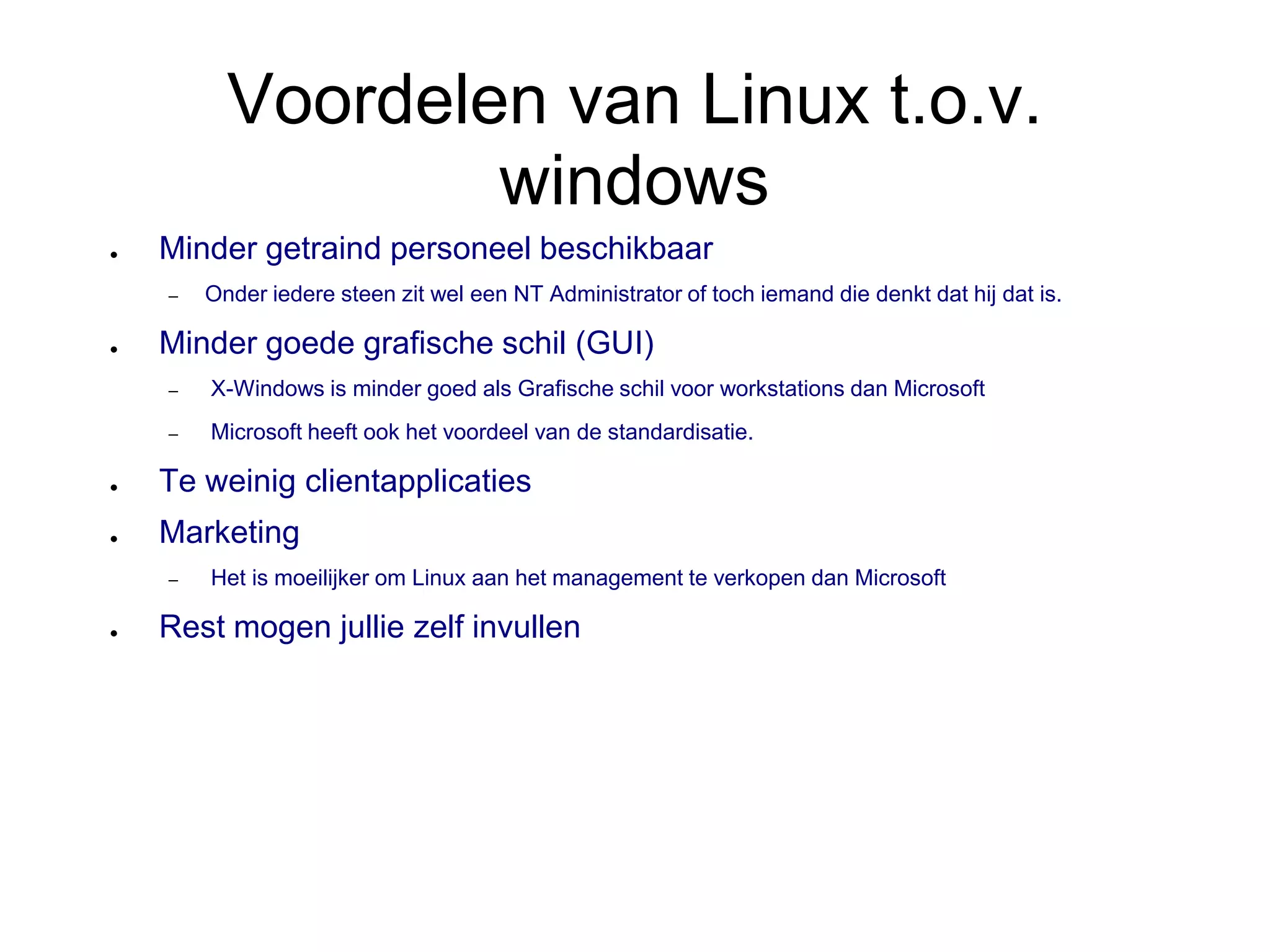 Jan Guldentops over Linux