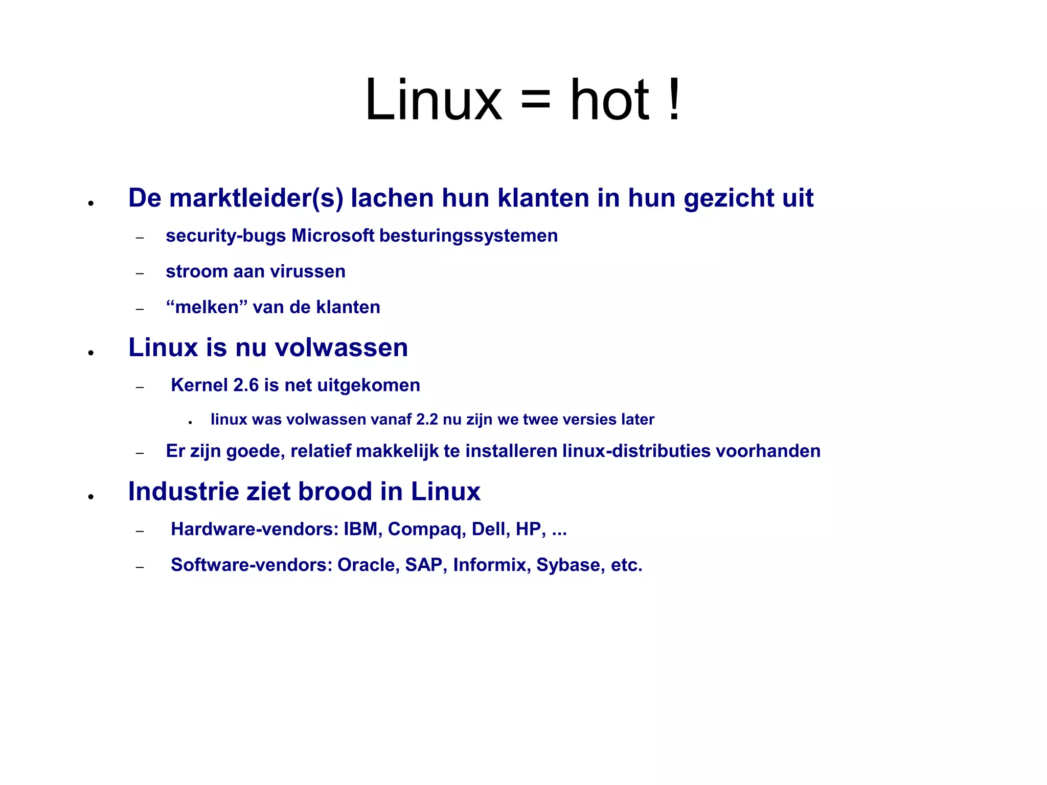 Jan Guldentops over Linux