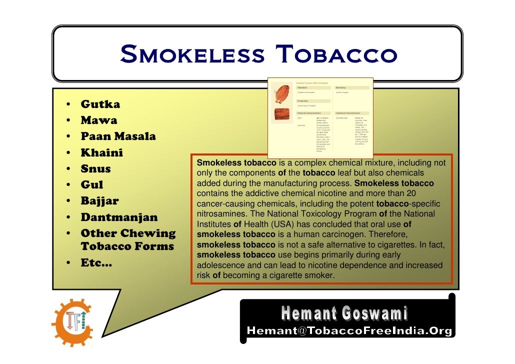 Economics of Smokeless Tobacco in India
