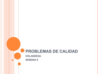 PROBLEMAS DE CALIDAD HOLANDESA  SEMANA 8 