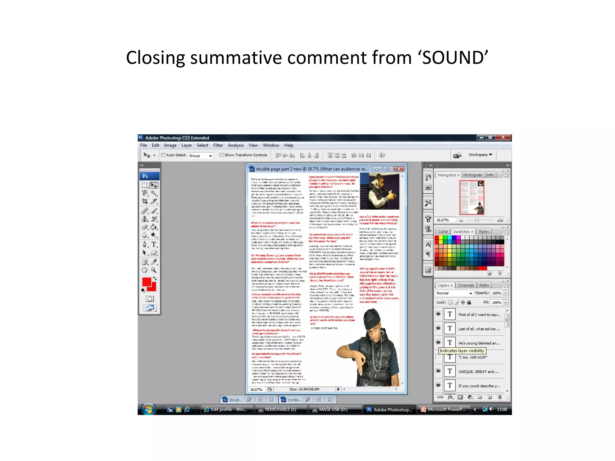 Closing summative comment from ‘SOUND’
