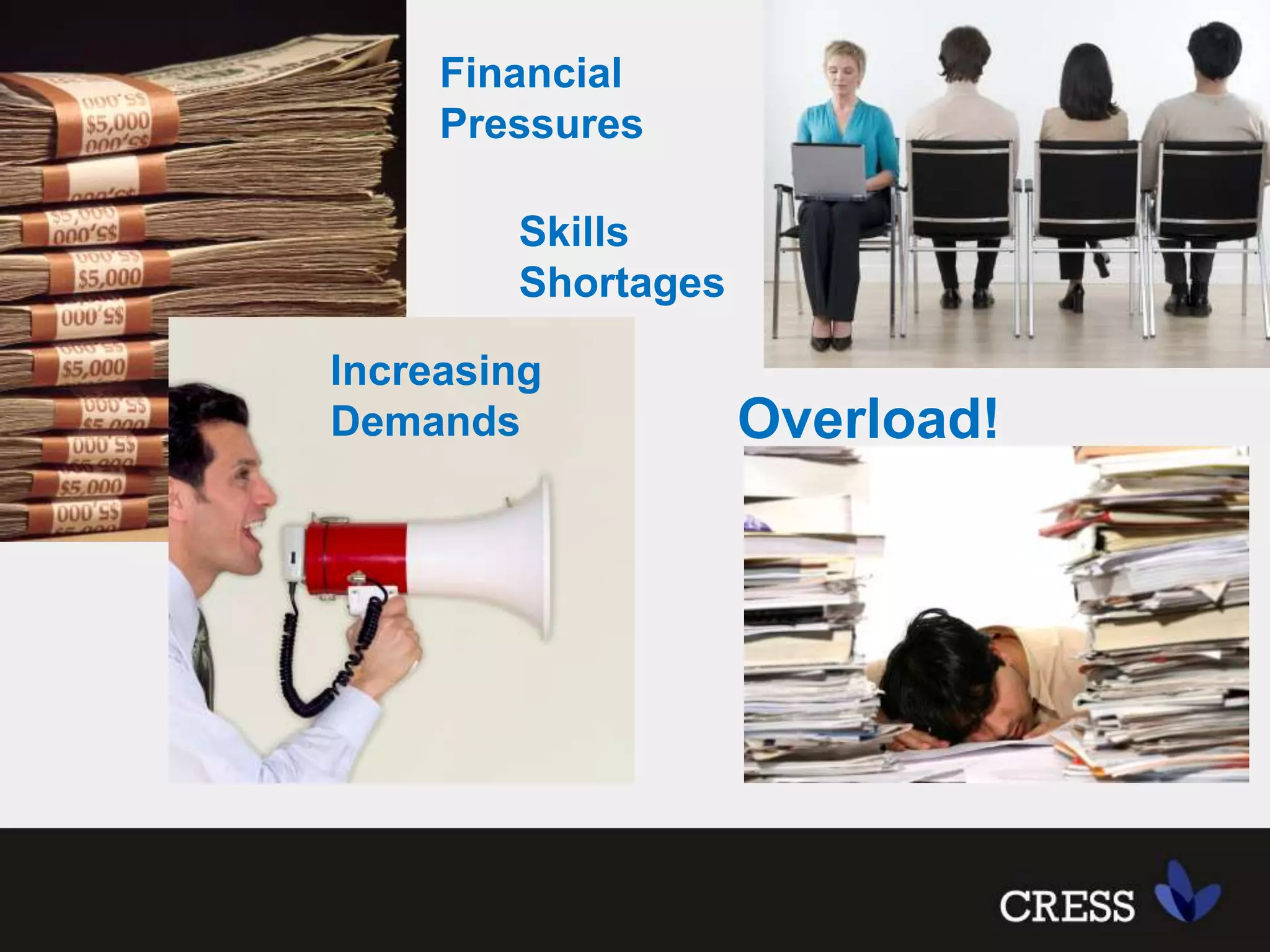 Financial PressuresSkills ShortagesIncreasing DemandsOverload! 