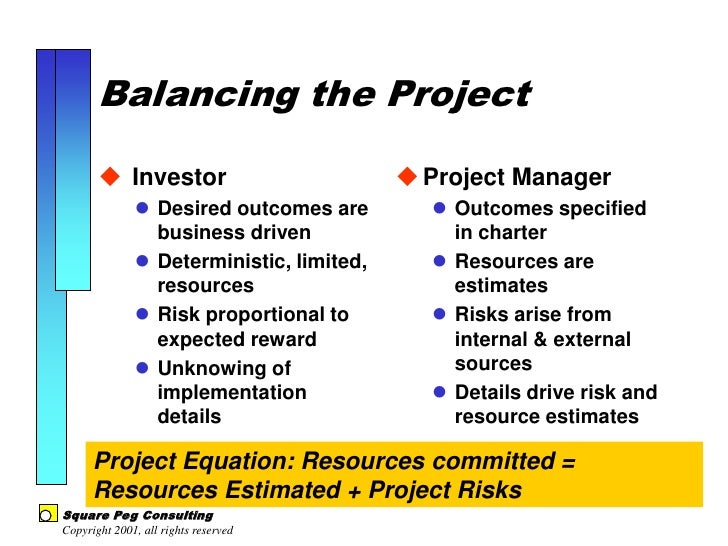 the project balance sheet