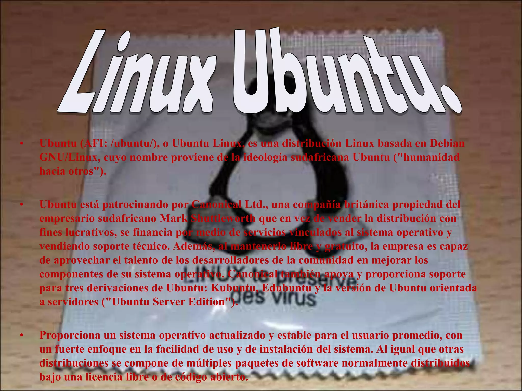  El 14 de marzo de 1994, se lanzó Linux 1.0.0, que constaba de 176.250 líneas de código. En marzo de 1995 se lanzó Linux 1.2.0, que ya estaba compuesto de 310.950 líneas de código.En mayo de 1996 Torvalds decidió adoptar al pingüino Tux como mascota para Linux.La versión 2 de Linux se lanzó el 9 de junio de 1996 y fue un gran éxito. 